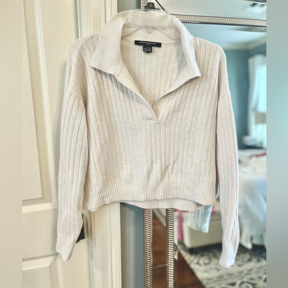 French Connection Cream collared Sweater